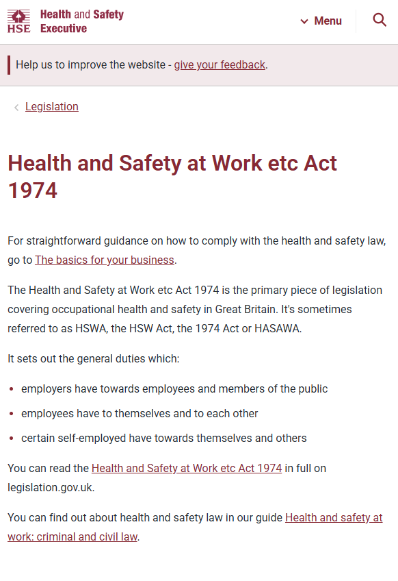 The Health and Safety at Work Act: What You Need to Know